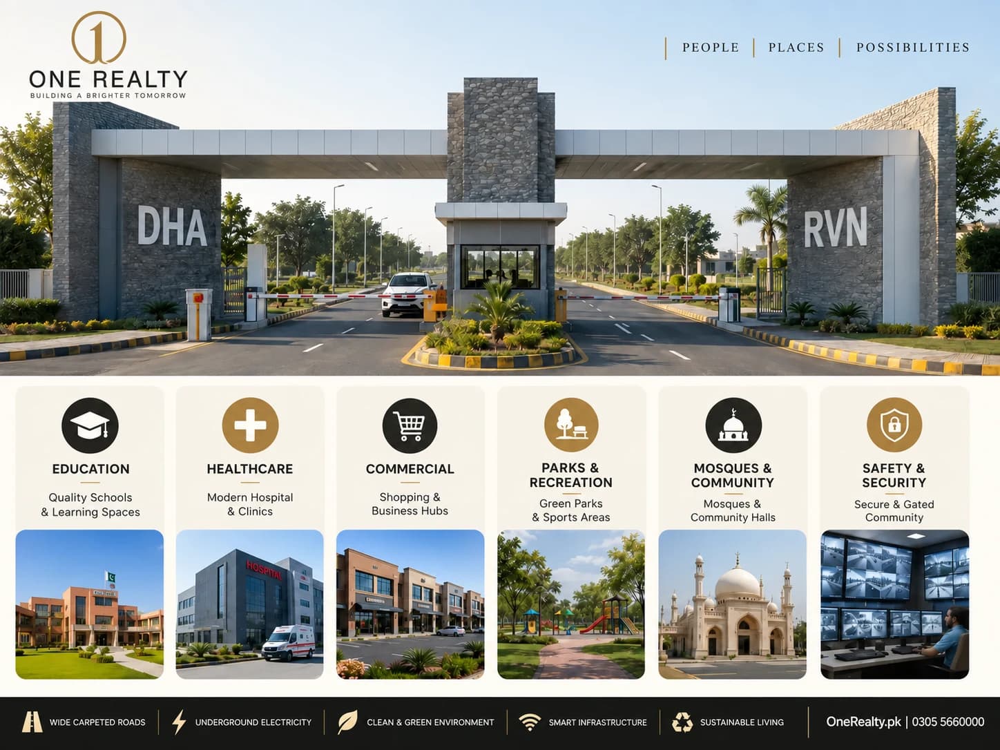 Project promotional illustration, adapted with One Realty branding. AI-edited marketing artwork; not verified current site photography.