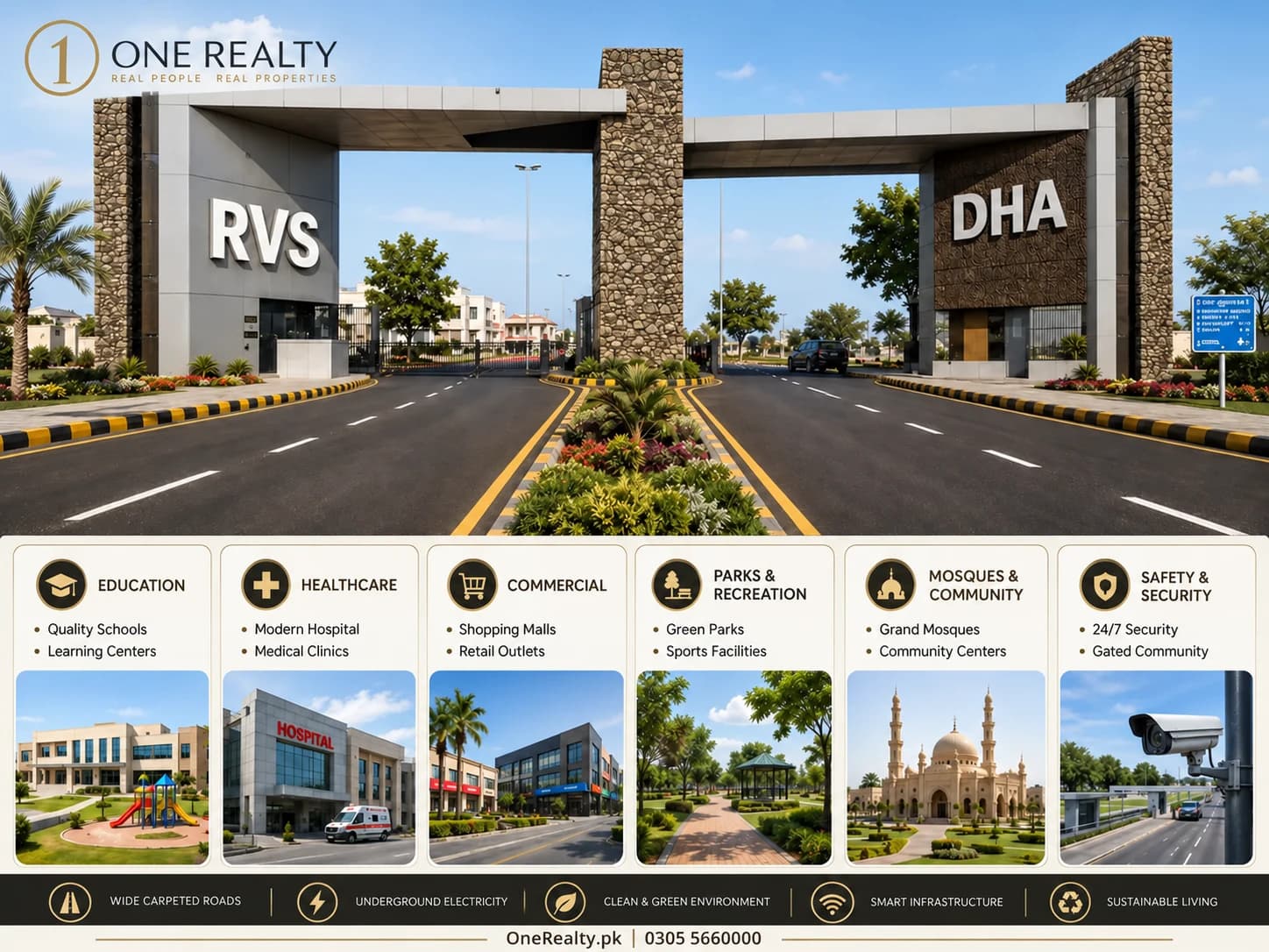 Project promotional illustration, adapted with One Realty branding. AI-edited marketing artwork; not verified current site photography.
