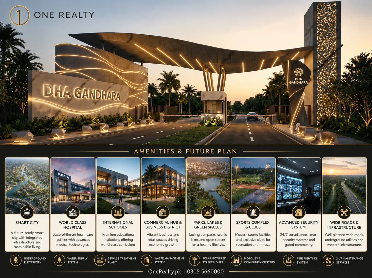 Project promotional illustration, adapted with One Realty branding. AI-edited marketing artwork; not verified current site photography.