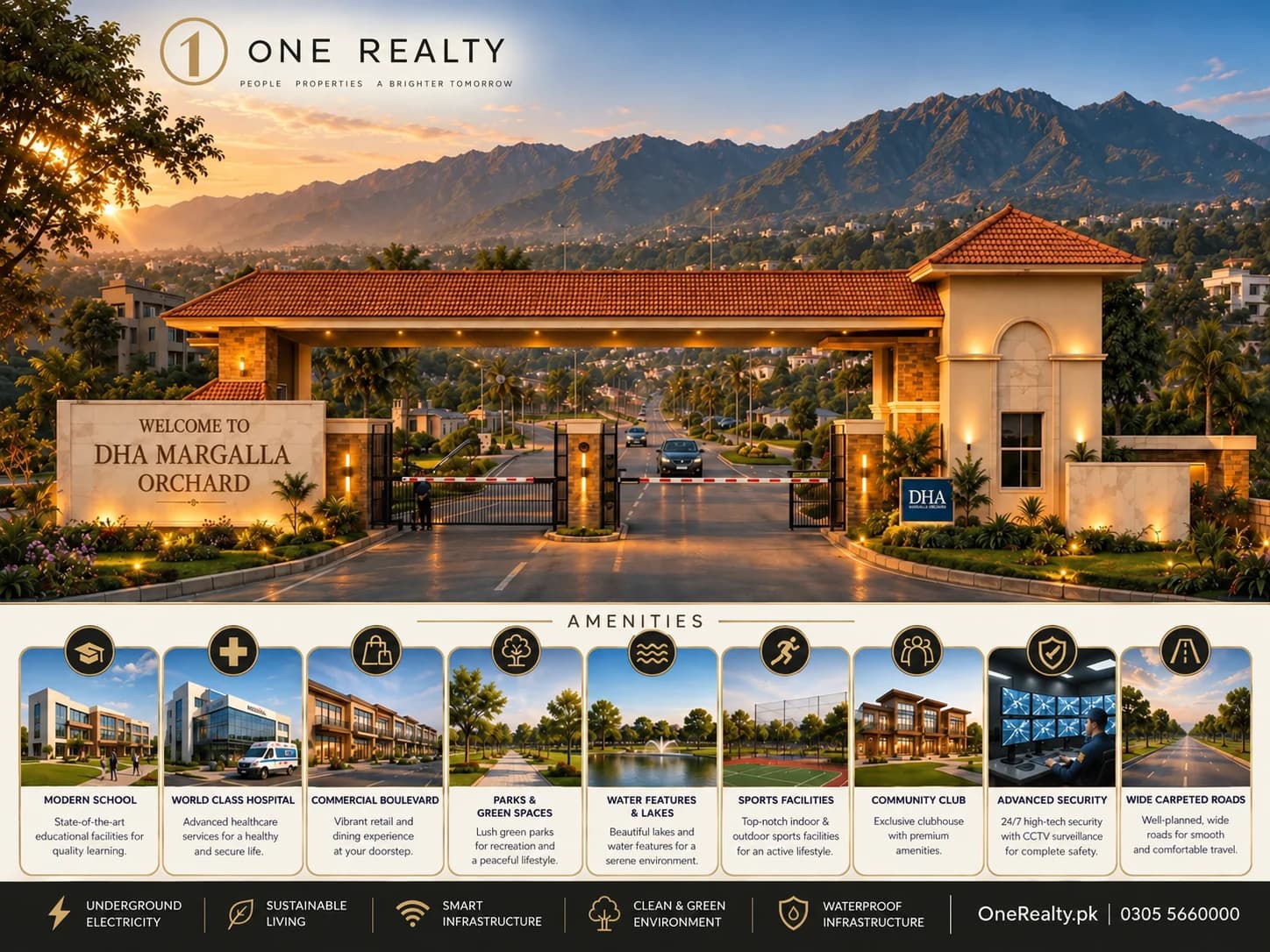 Project promotional illustration, adapted with One Realty branding. AI-edited marketing artwork; not verified current site photography.
