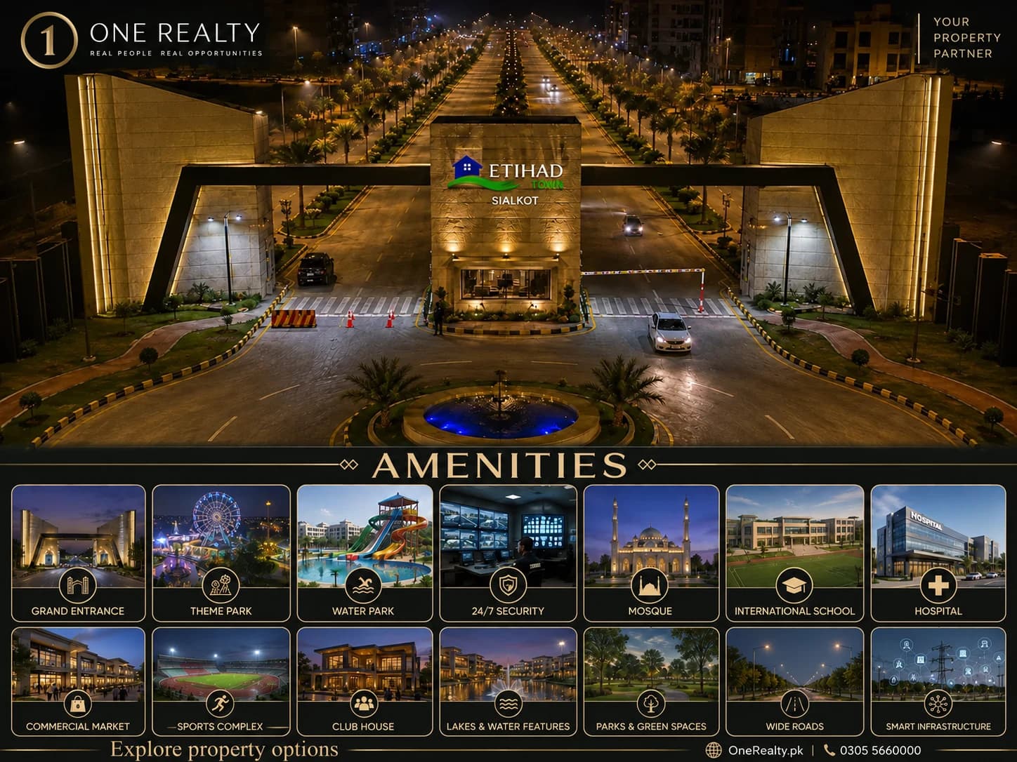 Project promotional illustration, adapted with One Realty branding. AI-edited marketing artwork; not verified current site photography.