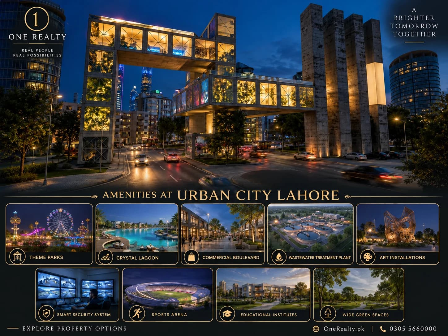 Project promotional illustration, adapted with One Realty branding. AI-edited marketing artwork; not verified current site photography.